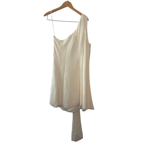 Reformation Rossi Ivory Asymmetrical Mini Dress NWT Size 10 - Picture 5 of 10